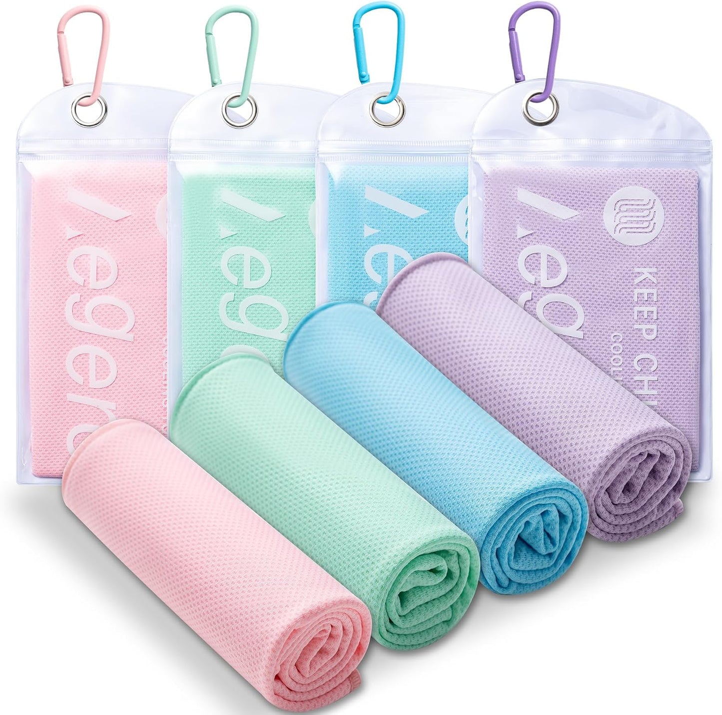 4Pack Cooling Towel 40"x12" Cooling Neck Wraps,Soft Breathable ChillyTowel