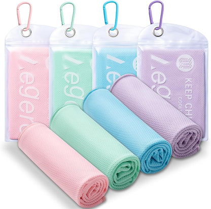 4Pack Cooling Towel 40"x12" Cooling Neck Wraps,Soft Breathable ChillyTowel