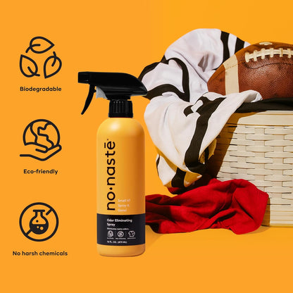 Odor Eliminating Spray for Shoes, Gym Bags, Sports Gear & Yoga (16 Oz, Pack of 1) | Long-Lasting Fabric Refresher with Enzymes | Shoe Deodorizer & Gym Bag Deodorizer, Fabric-Safe