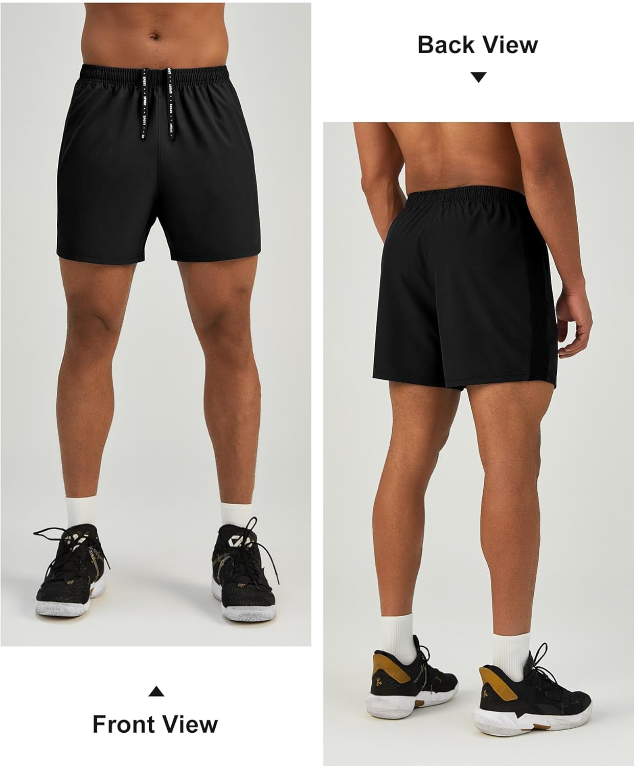 Mens 7'' Lightweight Athletic Shorts Quick Dry Gym Workout Running Shorts with Zipper Pockets