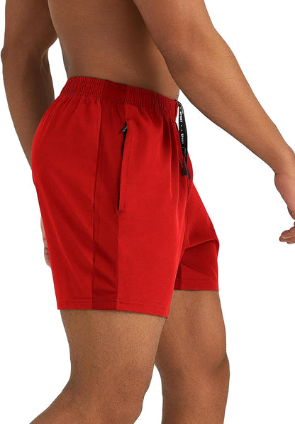 Mens 7'' Lightweight Athletic Shorts Quick Dry Gym Workout Running Shorts with Zipper Pockets