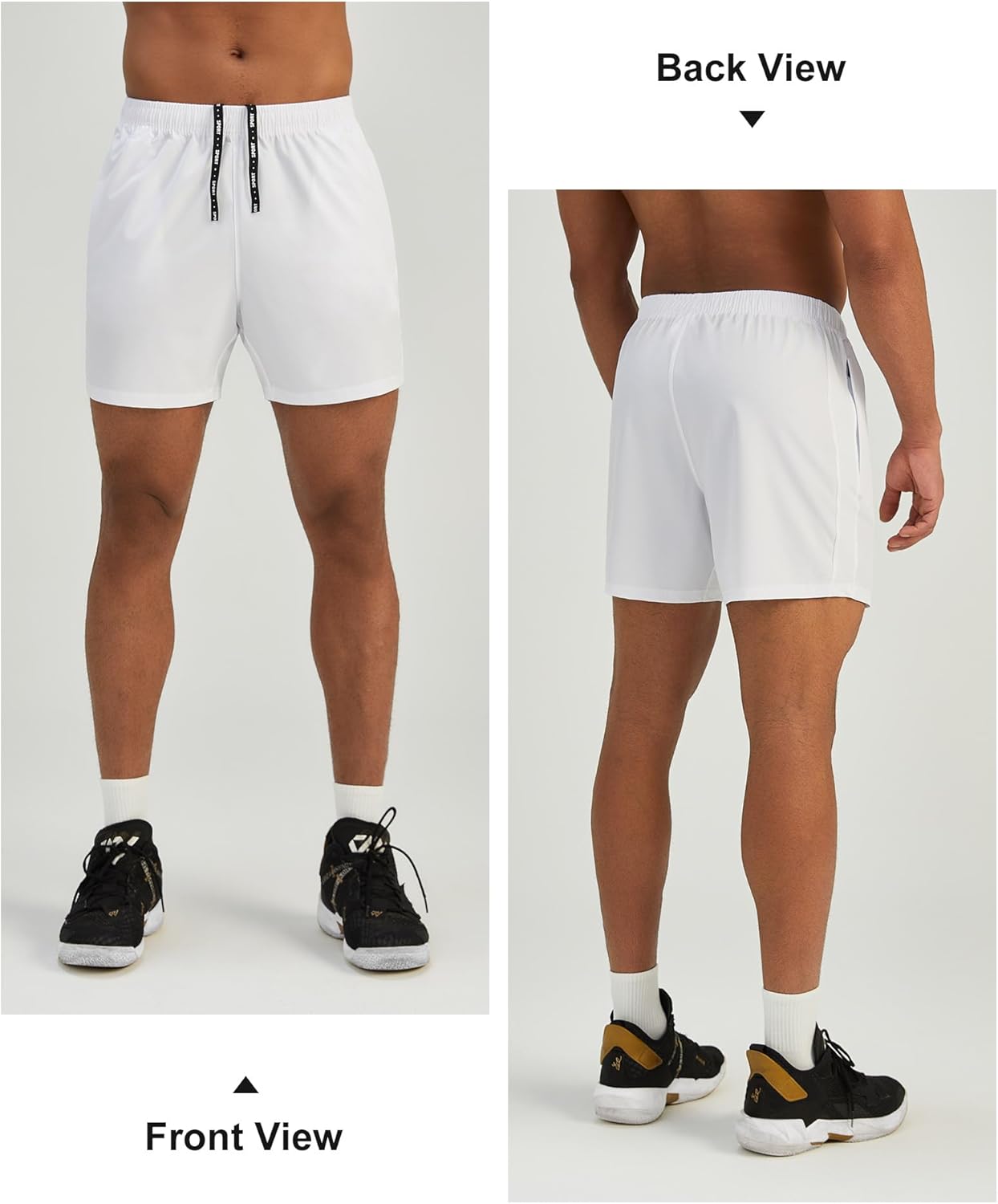 Mens 7'' Lightweight Athletic Shorts Quick Dry Gym Workout Running Shorts with Zipper Pockets