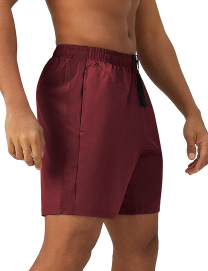Mens 7'' Lightweight Athletic Shorts Quick Dry Gym Workout Running Shorts with Zipper Pockets