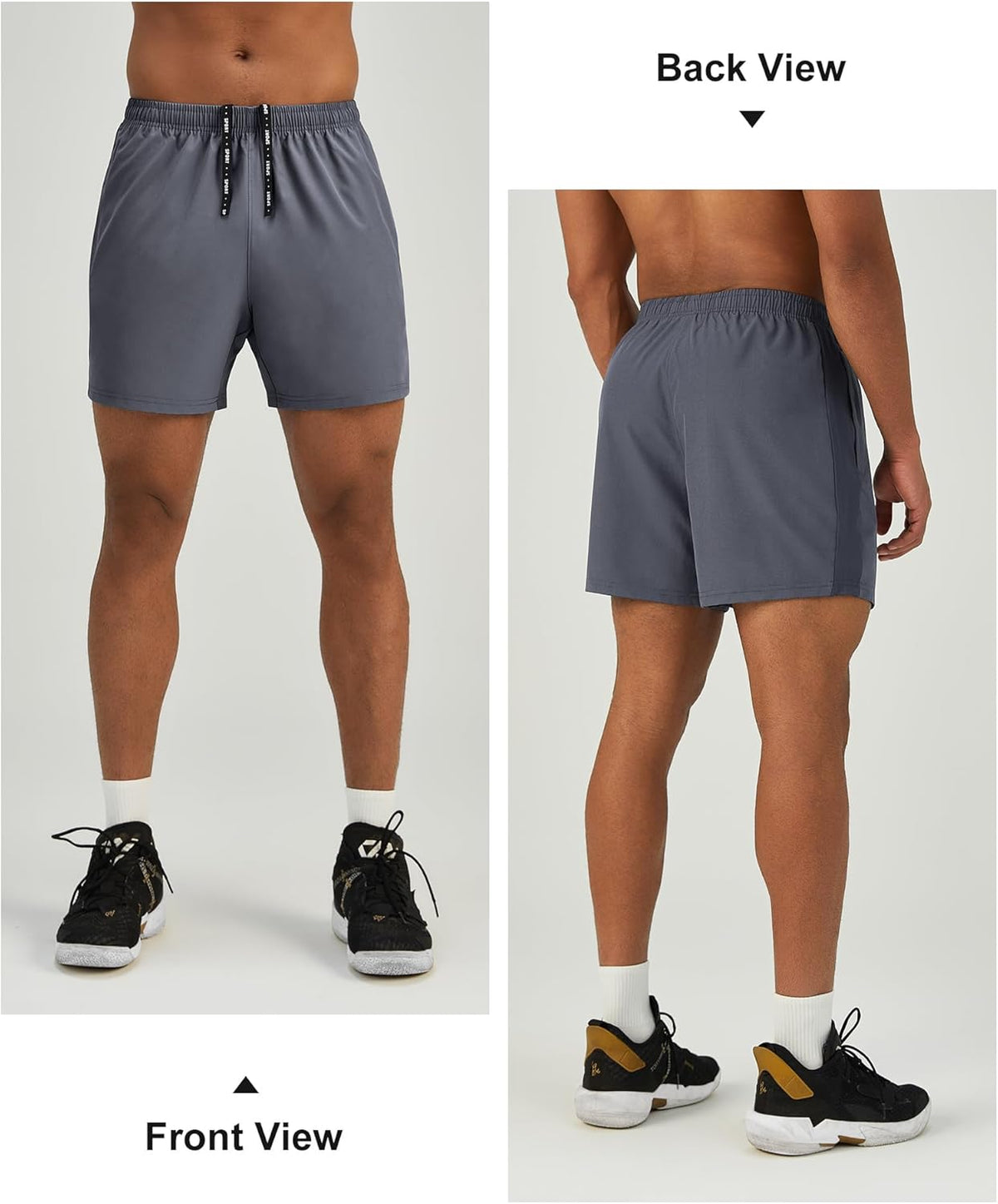 Mens 7'' Lightweight Athletic Shorts Quick Dry Gym Workout Running Shorts with Zipper Pockets
