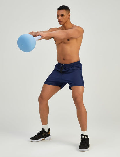 Mens 7'' Lightweight Athletic Shorts Quick Dry Gym Workout Running Shorts with Zipper Pockets