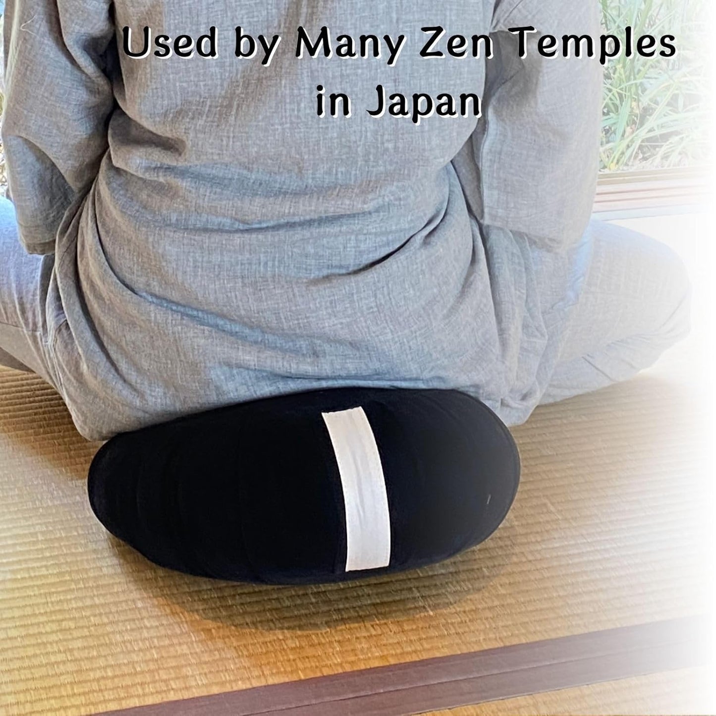 Zafu Meditation Cushion Japan Made | Authentic Zen Temple Style Zazen Seat – Firm Kapok Filling for Mindfulness, Yoga & Posture Support For Adults