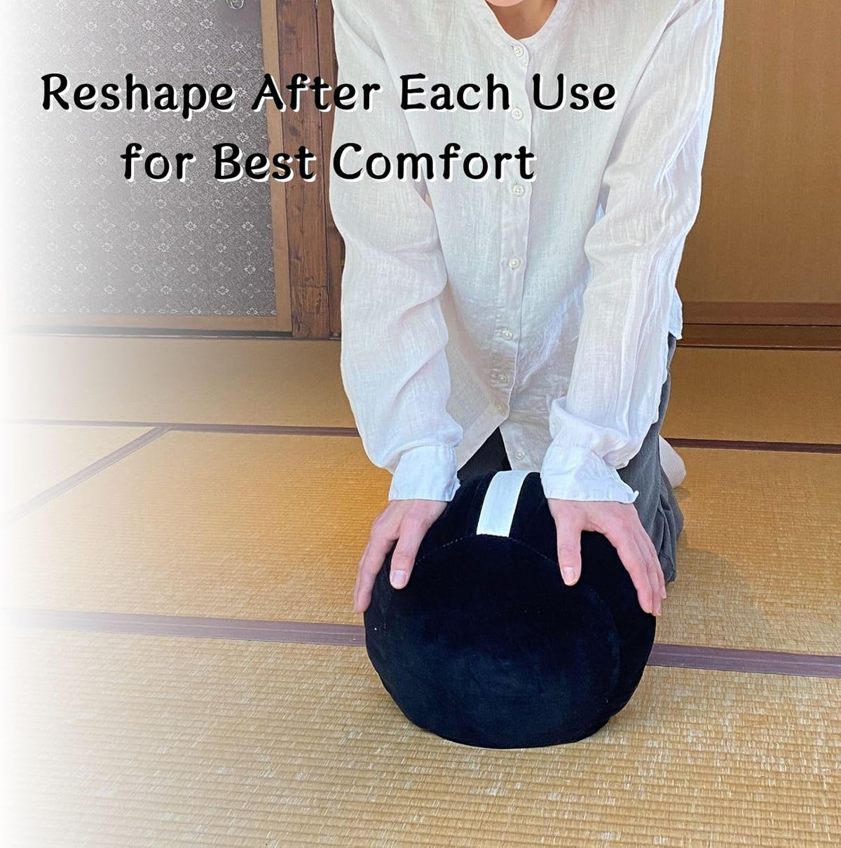 Zafu Meditation Cushion Japan Made | Authentic Zen Temple Style Zazen Seat – Firm Kapok Filling for Mindfulness, Yoga & Posture Support For Adults