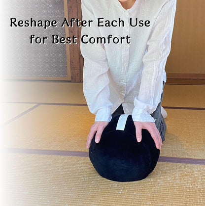 Zafu Meditation Cushion Japan Made | Authentic Zen Temple Style Zazen Seat – Firm Kapok Filling for Mindfulness, Yoga & Posture Support For Adults