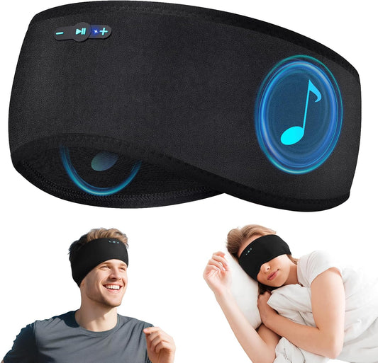 Sleep Headphones Bluetooth 6.0 Headband for Side Sleeper (Black)