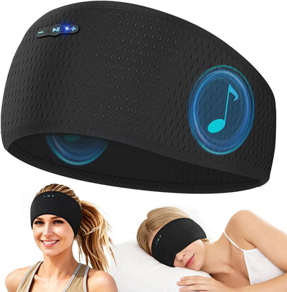 Sleep Headphones Bluetooth 6.0 Headband for Side Sleeper (Black)