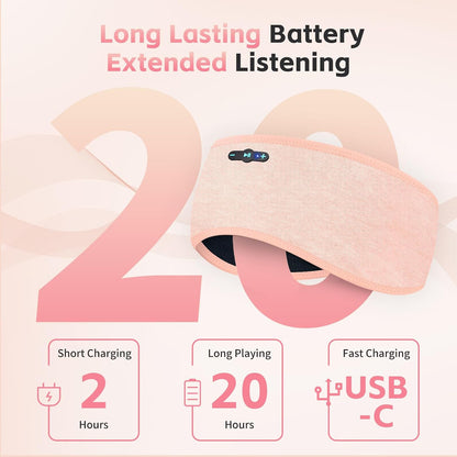 Sleep Headphones Bluetooth 6.0 Headband for Side Sleeper (Black)