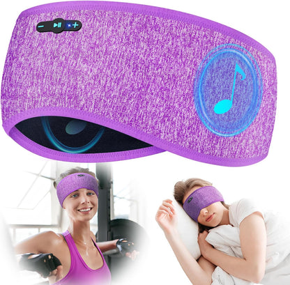 Sleep Headphones Bluetooth 6.0 Headband for Side Sleeper (Black)