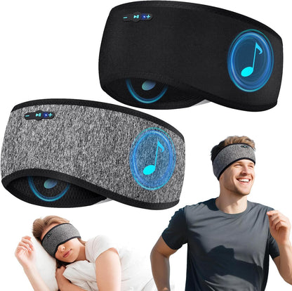 Sleep Headphones Bluetooth 6.0 Headband for Side Sleeper (Black)