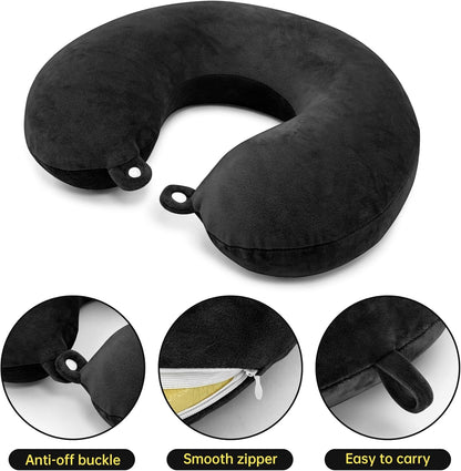 2 Packs Travel Neck Pillow Cover, Reusable U Shaped Washable Soft Smooth Airplane Pillow Cover