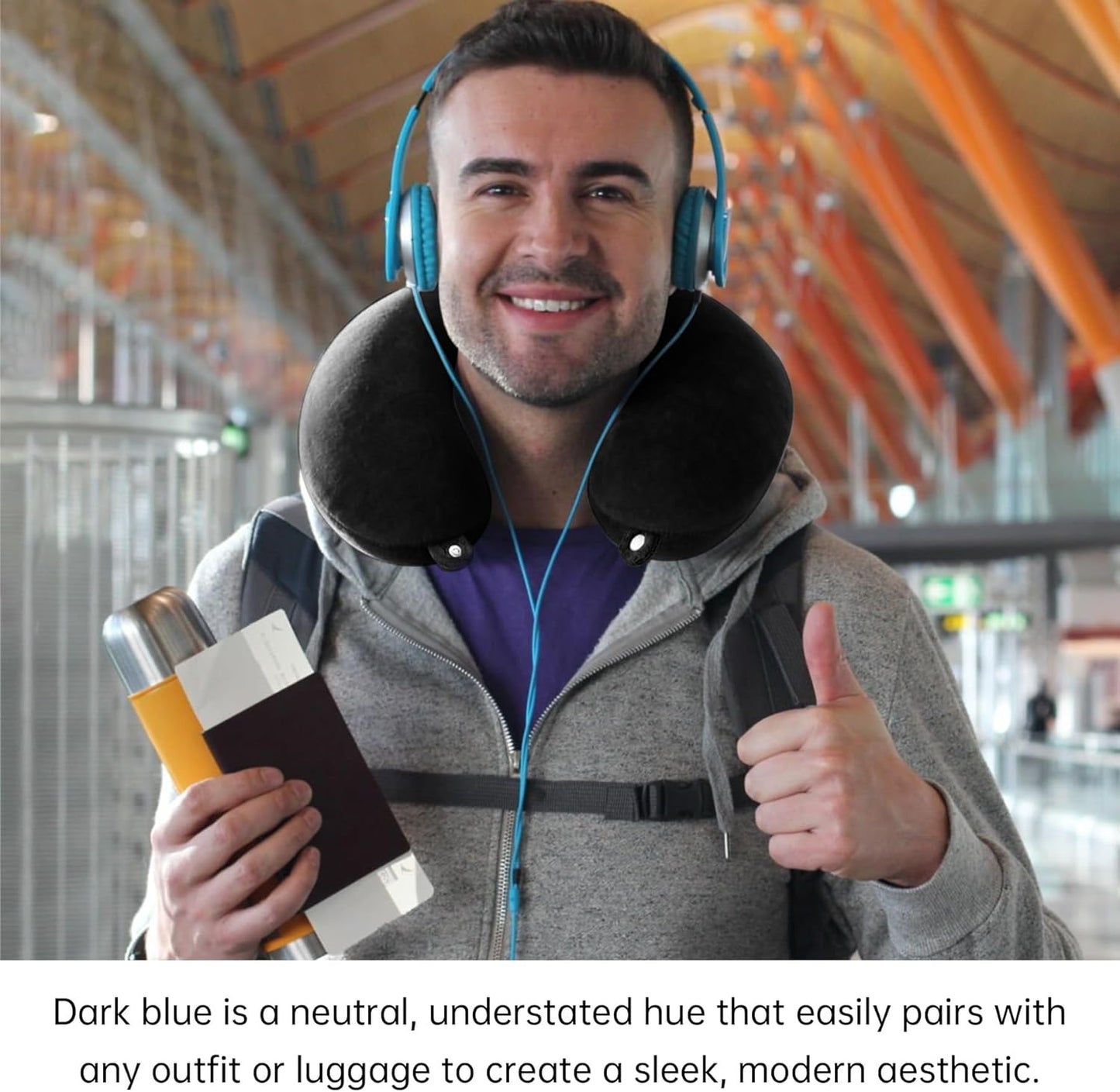 2 Packs Travel Neck Pillow Cover, Reusable U Shaped Washable Soft Smooth Airplane Pillow Cover