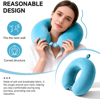 2 Packs Travel Neck Pillow Cover, Reusable U Shaped Washable Soft Smooth Airplane Pillow Cover