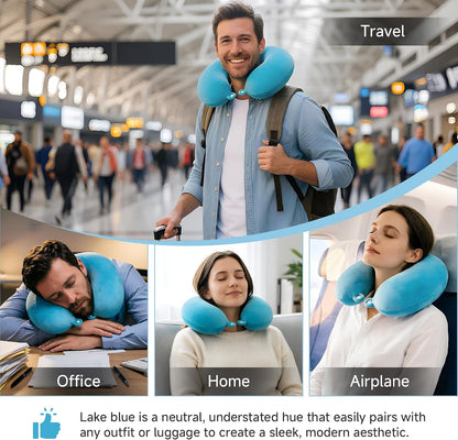 2 Packs Travel Neck Pillow Cover, Reusable U Shaped Washable Soft Smooth Airplane Pillow Cover