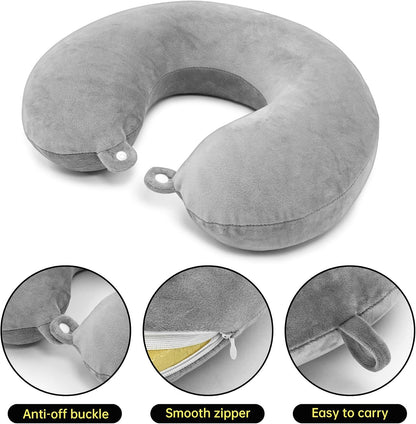 2 Packs Travel Neck Pillow Cover, Reusable U Shaped Washable Soft Smooth Airplane Pillow Cover