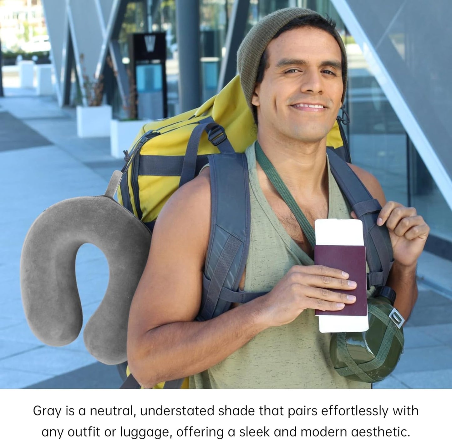 2 Packs Travel Neck Pillow Cover, Reusable U Shaped Washable Soft Smooth Airplane Pillow Cover
