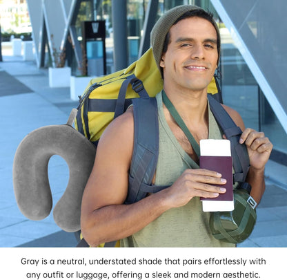 2 Packs Travel Neck Pillow Cover, Reusable U Shaped Washable Soft Smooth Airplane Pillow Cover