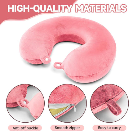 2 Packs Travel Neck Pillow Cover, Reusable U Shaped Washable Soft Smooth Airplane Pillow Cover
