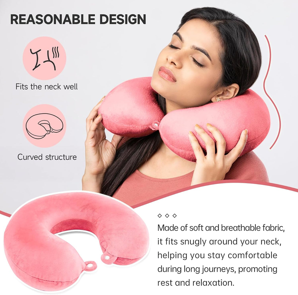 2 Packs Travel Neck Pillow Cover, Reusable U Shaped Washable Soft Smooth Airplane Pillow Cover