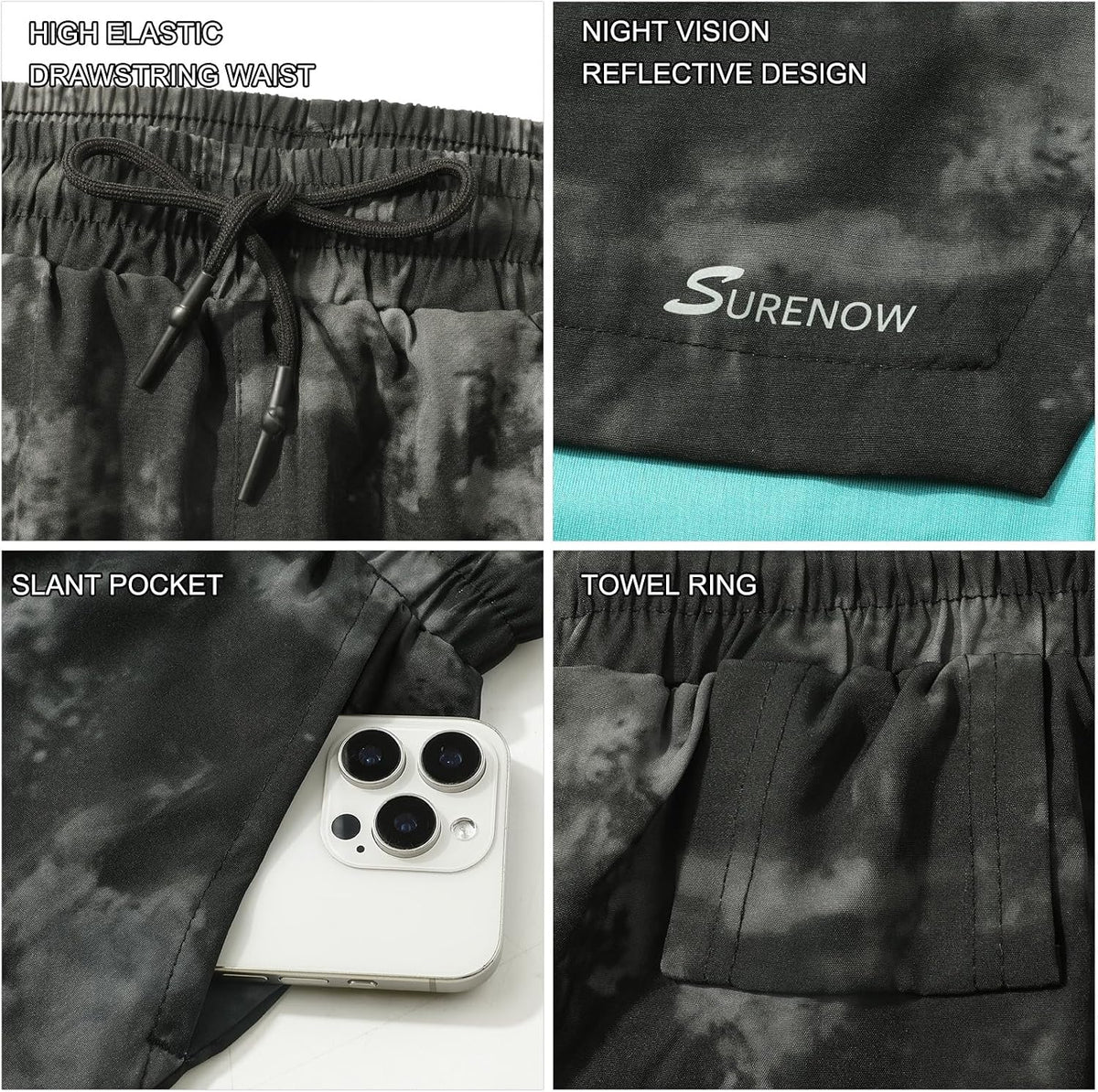 Mens 2 in 1 Running Shorts Quick Dry Athletic Shorts with Liner, Workout Shorts with Zip Pockets and Towel Loop