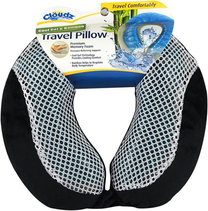 Cloudz Comfort Gel Memory Foam Travel Neck Pillow - Blue