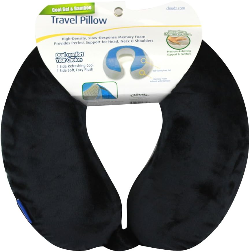 Cloudz Comfort Gel Memory Foam Travel Neck Pillow - Blue