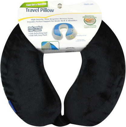Cloudz Comfort Gel Memory Foam Travel Neck Pillow - Blue