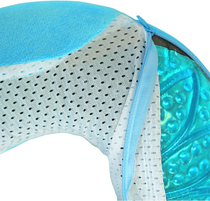 Cloudz Comfort Gel Memory Foam Travel Neck Pillow - Blue