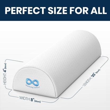 Under Knee Pillow for Back Sleeping - Memory Foam Half Moon Leg Bolster Pillow for Back Pain, Thoracic Support