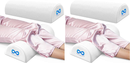 Under Knee Pillow for Back Sleeping - Memory Foam Half Moon Leg Bolster Pillow for Back Pain, Thoracic Support