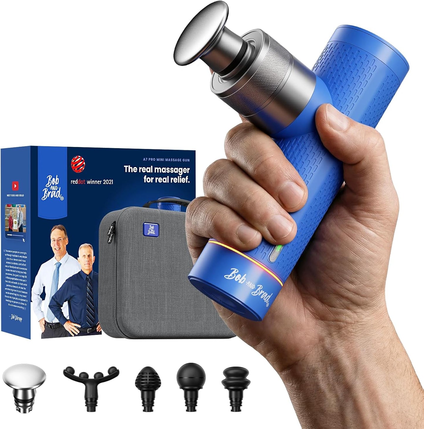 A7 Pro Mini Massage Gun with Heat & Cold Therapy for Back Pain & Recovery - 11mm Deep Tissue, Portable Quiet Handheld Gun, FSA-HSA Eligible with Case, Gifts for Fitness Lovers