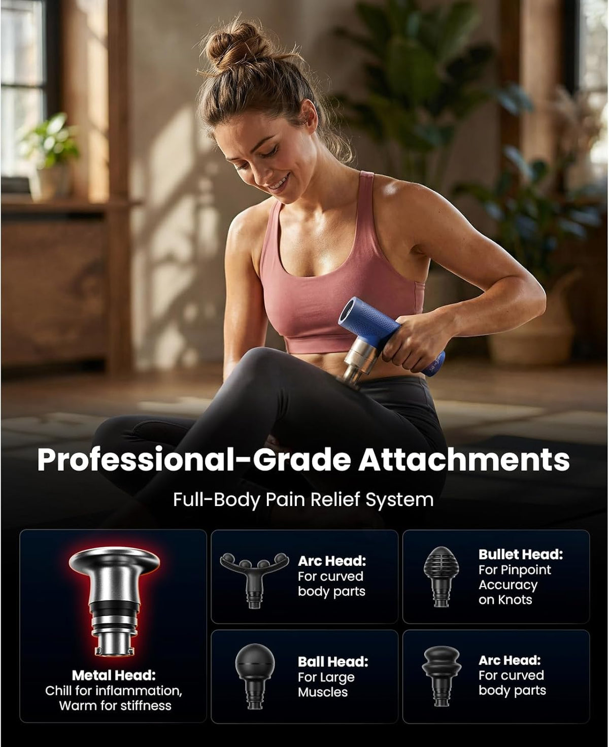 A7 Pro Mini Massage Gun with Heat & Cold Therapy for Back Pain & Recovery - 11mm Deep Tissue, Portable Quiet Handheld Gun, FSA-HSA Eligible with Case, Gifts for Fitness Lovers