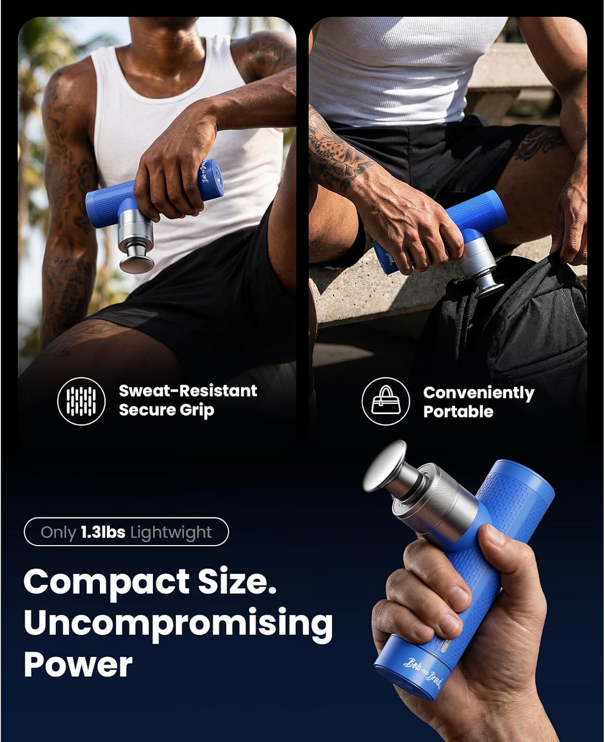 A7 Pro Mini Massage Gun with Heat & Cold Therapy for Back Pain & Recovery - 11mm Deep Tissue, Portable Quiet Handheld Gun, FSA-HSA Eligible with Case, Gifts for Fitness Lovers