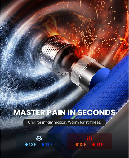 A7 Pro Mini Massage Gun with Heat & Cold Therapy for Back Pain & Recovery - 11mm Deep Tissue, Portable Quiet Handheld Gun, FSA-HSA Eligible with Case, Gifts for Fitness Lovers