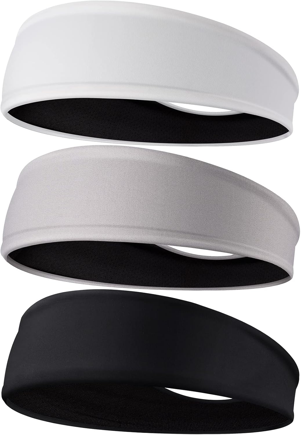 Men's Headbands, 3-Pack Head Band for Men, Sport Sweatbands for Running Fitness Yoga Cycling, Sweat Wicking Non Slip