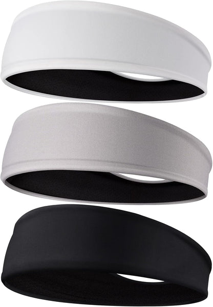 Men's Headbands, 3-Pack Head Band for Men, Sport Sweatbands for Running Fitness Yoga Cycling, Sweat Wicking Non Slip