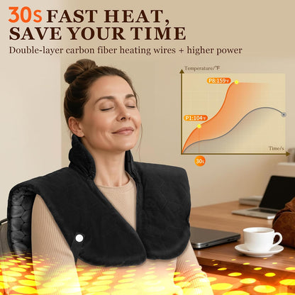 Far Infrared Heating pad for Neck and Shoulders, 30s Fast Heating