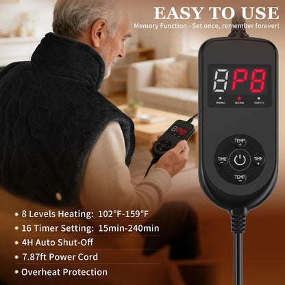Far Infrared Heating pad for Neck and Shoulders, 30s Fast Heating