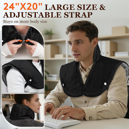 Far Infrared Heating pad for Neck and Shoulders, 30s Fast Heating