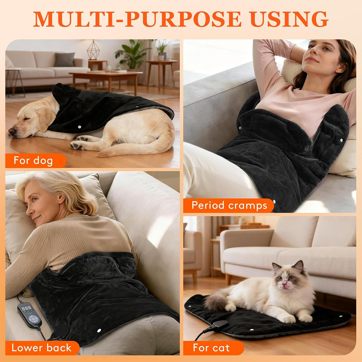 Far Infrared Heating pad for Neck and Shoulders, 30s Fast Heating