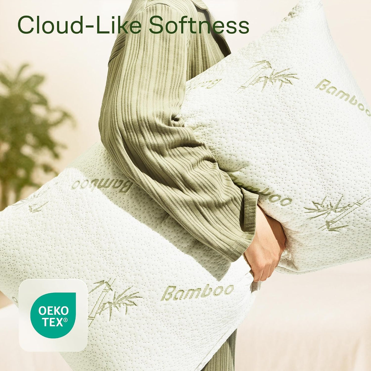 Cloud-Like Pillow Protectors with Zipper Standard Size - Breathable Cooling Pillow Covers for Hot Sleeprers - 100% Resistant to Stains, Dust & Dirt (White 2-Pack)