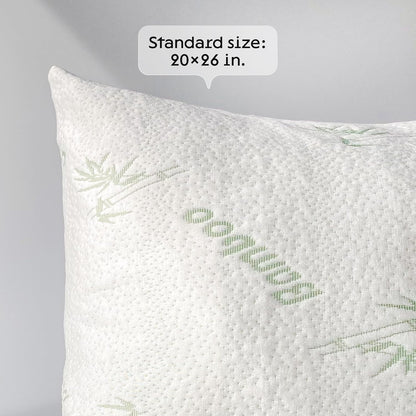 Cloud-Like Pillow Protectors with Zipper Standard Size - Breathable Cooling Pillow Covers for Hot Sleeprers - 100% Resistant to Stains, Dust & Dirt (White 2-Pack)