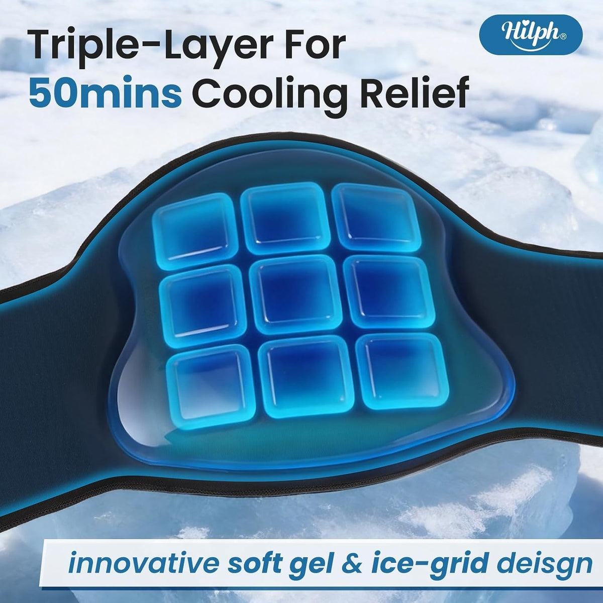 Neck Ice Pack Wrap, 50-Min Gel Ice Pack for Neck Cervical Pain Relief