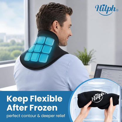 Neck Ice Pack Wrap, 50-Min Gel Ice Pack for Neck Cervical Pain Relief