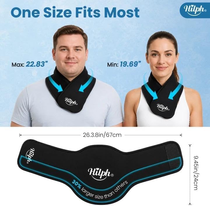 Neck Ice Pack Wrap, 50-Min Gel Ice Pack for Neck Cervical Pain Relief