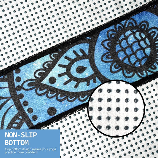 Hot Yoga Towel, Non Slip Yoga Mat Towel Sweat Absorbent Printed Yoga Towel with Grip Dots for Hot Yoga, Pilates and Workout 72"x 24", Sunset