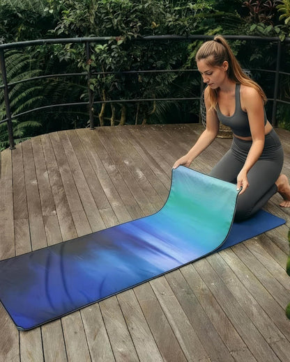 Hot Yoga Towel, Non Slip Yoga Mat Towel Sweat Absorbent Printed Yoga Towel with Grip Dots for Hot Yoga, Pilates and Workout 72"x 24", Sunset
